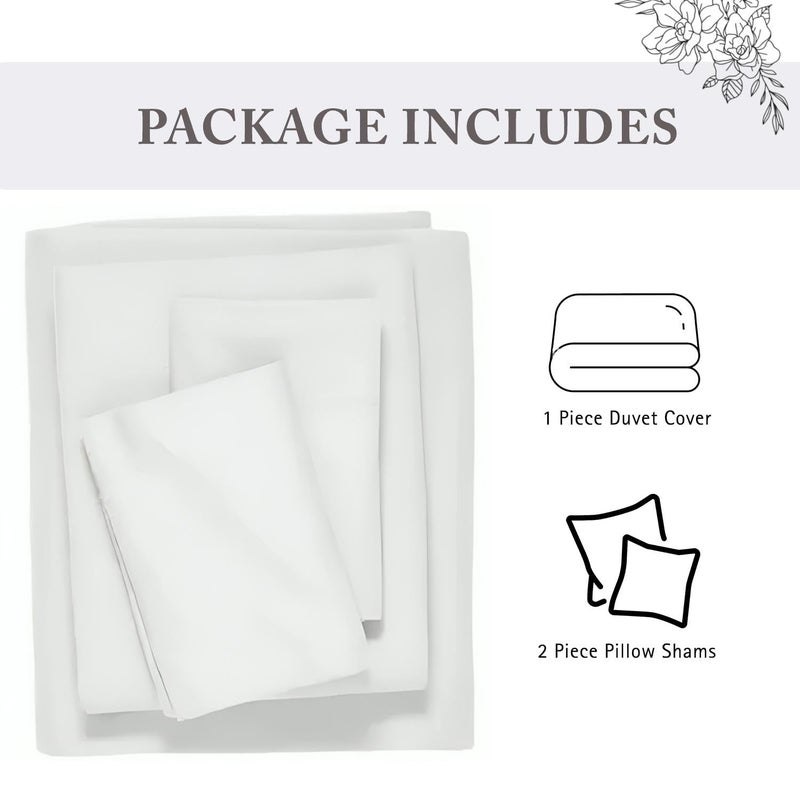 Minor Monkey King Duvet Cover 1000 Thread Count 100% Egyptian Cotton Sateen Weave Long Staple White Quilt Cover 3 PC Bedding Set - Comforter Cover & 2 Pillow Shams with Zipper Closure - Image 2